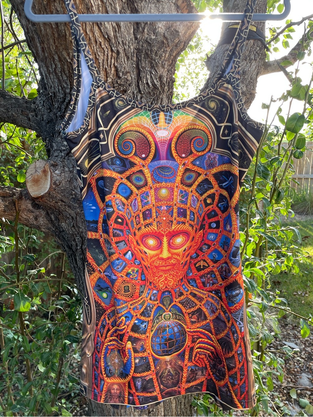 Alex Grey Cosmic Christ Dress by Vision Lab